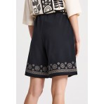 Funky Buddha Γυναικείο Σορτς Μαύρο, Μπεζ