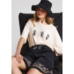 Funky Buddha Γυναικείο Σορτς Μαύρο, Μπεζ