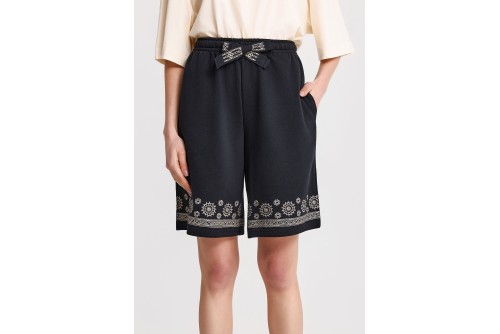Funky Buddha Embroidery Σορτς Αθλητικό Γυναικείο (FBL013-104-03-BLACK)