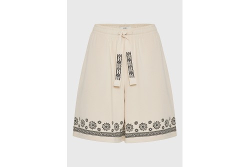 Funky Buddha Embroidery Σορτς Αθλητικό Γυναικείο (FBL013-104-03-CLOUD-CREAM)
