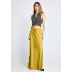 Funky Buddha Γυναικείο Casual Αμάνικο Πουκάμισο Μαύρο, Κίτρινο
