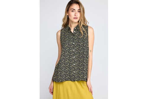 Funky Buddha Floral Πουκάμισο Αμάνικο Γυναικείο (FBL013-104-05-BLACK)