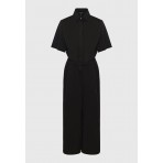 Funky Buddha Lyocell Γυναικεία Ολόσωμη Φόρμα με Γιακά Μαύρη