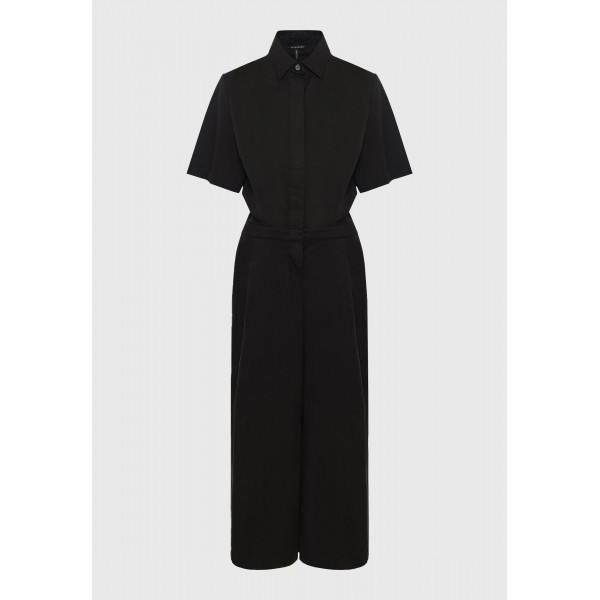 Funky Buddha Lyocell Ολόσωμη Φόρμα Με Γιακά Γυναικεία (FBL013-104-12-BLACK)