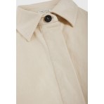 Funky Buddha Lyocell Γυναικεία Ολόσωμη Φόρμα με Γιακά Εκρού