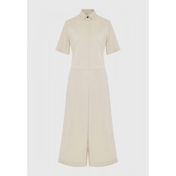 Funky Buddha Lyocell Ολόσωμη Φόρμα Με Γιακά Γυναικεία (FBL013-104-12-CLOUD-CREAM)