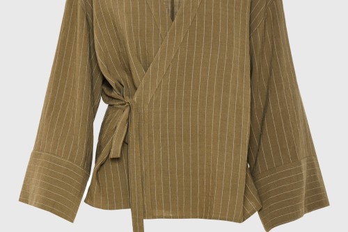 Funky Buddha Striped Κιμονό Γυναικείο (FBL013-105-01-DUSTY-OLIVE)