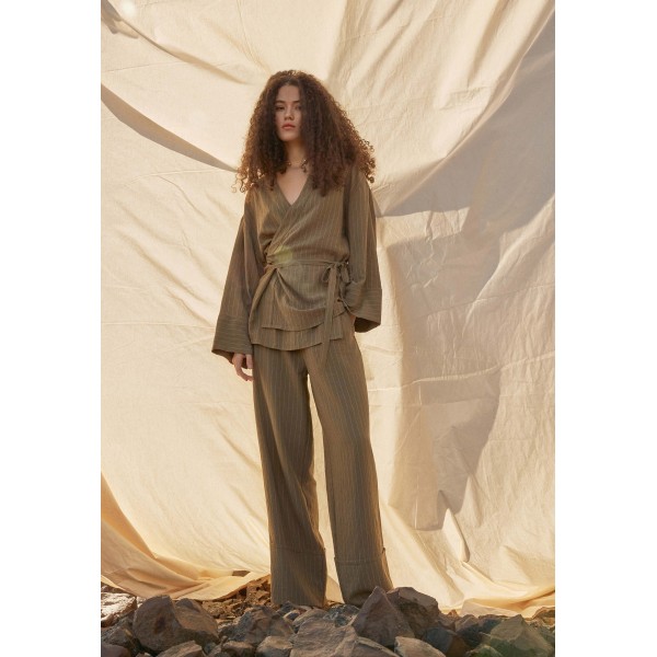 Funky Buddha Striped Κιμονό Γυναικείο (FBL013-105-01-DUSTY-OLIVE)