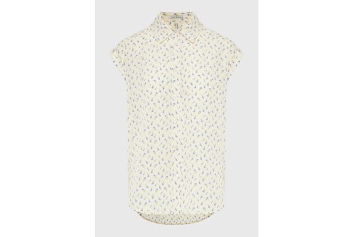 Funky Buddha Floral Πουκάμισο Κοντομάνικο Γυναικείο (FBL013-105-05-OFF-WHITE)