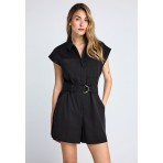 Funky Buddha Zippered Ολόσωμο Σορτς Γυναικείο (FBL013-105-12-BLACK)