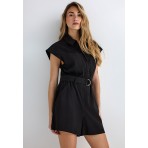 Funky Buddha Zippered Ολόσωμο Σορτς Γυναικείο (FBL013-105-12-BLACK)