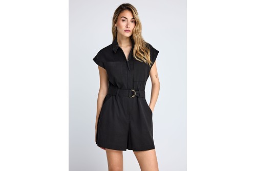 Funky Buddha Zippered Ολόσωμο Σορτς Γυναικείο (FBL013-105-12-BLACK)