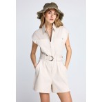 Funky Buddha Zippered Ολόσωμο Σορτς Γυναικείο (FBL013-105-12-CLOUD-CREAM)