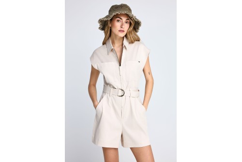 Funky Buddha Zippered Ολόσωμο Σορτς Γυναικείο (FBL013-105-12-CLOUD-CREAM)