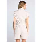 Funky Buddha Zippered Ολόσωμο Σορτς Γυναικείο (FBL013-105-12-CLOUD-CREAM)