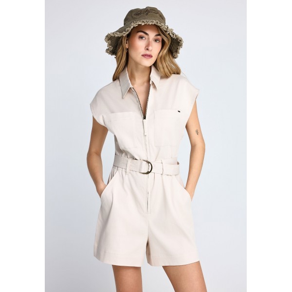 Funky Buddha Zippered Ολόσωμο Σορτς Γυναικείο (FBL013-105-12-CLOUD-CREAM)