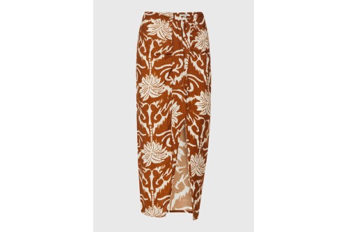 Funky Buddha All Over Printed Φούστα Μidi Γυναικεία (FBL013-105-14-SPICY-PUMPKIN)