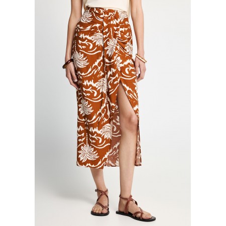 Funky Buddha All Over Printed Φούστα Μidi Γυναικεία 
