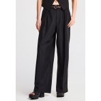 Funky Buddha Casual Wide Leg Παντελόνα Γυναικεία (FBL013-106-02-BLACK)