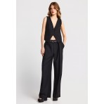 Funky Buddha Casual Wide Leg Παντελόνα Γυναικεία (FBL013-106-02-BLACK)