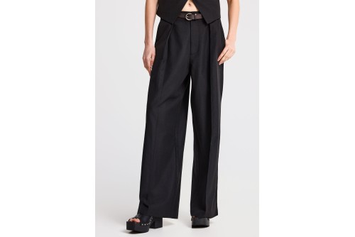 Funky Buddha Casual Wide Leg Παντελόνα Γυναικεία (FBL013-106-02-BLACK)