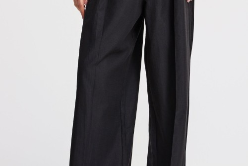 Funky Buddha Casual Wide Leg Παντελόνα Γυναικεία (FBL013-106-02-BLACK)