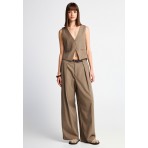 Funky Buddha Casual Wide Leg Γυναικεία Παντελόνα Πουρό
