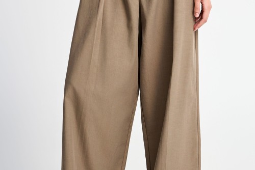 Funky Buddha Casual Wide Leg Παντελόνα Γυναικεία (FBL013-106-02-CIGAR)