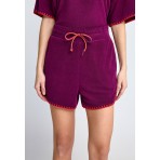 Funky Buddha Γυναικείο Αθλητικό Σορτς Βιολετί, Πορτοκαλί