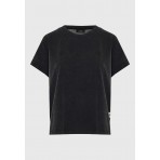 Funky Buddha Γυναικεία Κοντομάνικη Μπλούζα Μαύρη