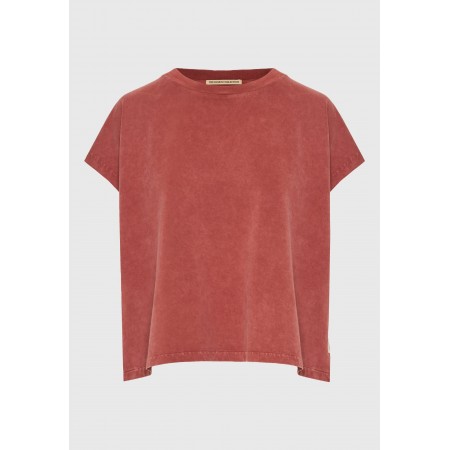 Funky Buddha Γυναικεία Κοντομάνικη Μπλούζα Κεραμιδί