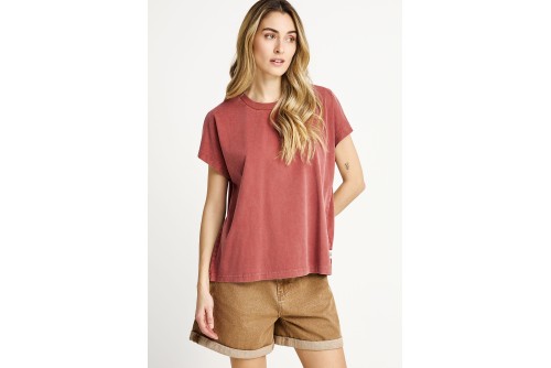 Funky Buddha Slit Sleeve T-Shirt Γυναικείο (FBL013-106-04-HENNA-BROWN)