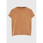 Funky Buddha Γυναικεία Κοντομάνικη Μπλούζα Κάμελ