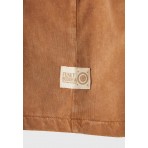 Funky Buddha Γυναικεία Κοντομάνικη Μπλούζα Κάμελ