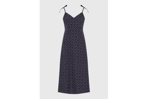 Funky Buddha Floral Φόρεμα Midi Γυναικείο (FBL013-106-13-NAVY)
