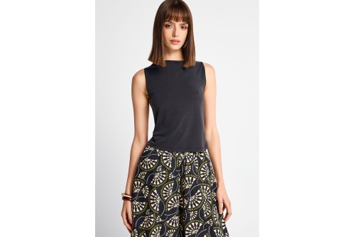 Funky Buddha Modal Μπλούζα Αμάνικη Γυναικεία (FBL013-106-17-BLACK)