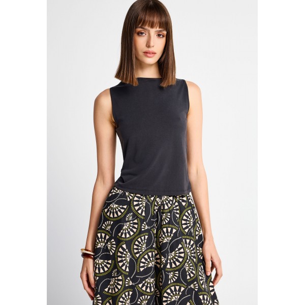 Funky Buddha Modal Μπλούζα Αμάνικη Γυναικεία (FBL013-106-17-BLACK)