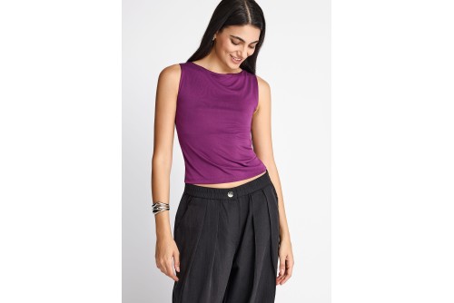 Funky Buddha Modal Μπλούζα Αμάνικη Γυναικεία (FBL013-106-17-GRAPE-JUICE)