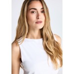 Funky Buddha Γυναικείο Αμάνικο Τοπ Λευκό