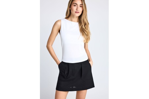 Funky Buddha Modal Μπλούζα Αμάνικη Γυναικεία (FBL013-106-17-WHITE)