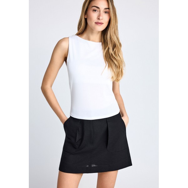 Funky Buddha Modal Μπλούζα Αμάνικη Γυναικεία (FBL013-106-17-WHITE)