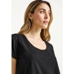 Funky Buddha The Basics Collection Γυναικείο Κοντομάνικο T-Shirt Μαύρο