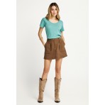 Funky Buddha The Basics Collection Γυναικείο Κοντομάνικο T-Shirt Βεραμάν