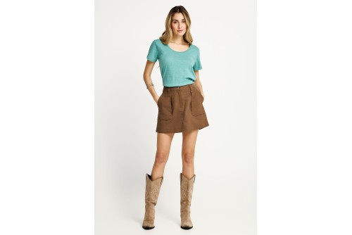 Funky Buddha The Basics Collection T-Shirt Γυναικείο (FBL013-107-04-GREEN-LAKE)