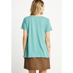 Funky Buddha The Basics Collection Γυναικείο Κοντομάνικο T-Shirt Βεραμάν