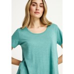 Funky Buddha The Basics Collection Γυναικείο Κοντομάνικο T-Shirt Βεραμάν