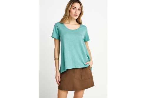 Funky Buddha The Basics Collection T-Shirt Γυναικείο (FBL013-107-04-GREEN-LAKE)