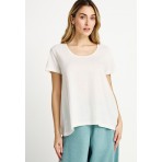 Funky Buddha The Basics Collection Γυναικείο Κοντομάνικο T-Shirt Λευκό