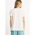 Funky Buddha The Basics Collection Γυναικείο Κοντομάνικο T-Shirt Λευκό