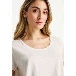 Funky Buddha The Basics Collection Γυναικείο Κοντομάνικο T-Shirt Λευκό